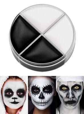 NET TOYS Halloween Schminke Skelett-Set – Weiß & Schwarz, Mit Fettstift Und Schwamm