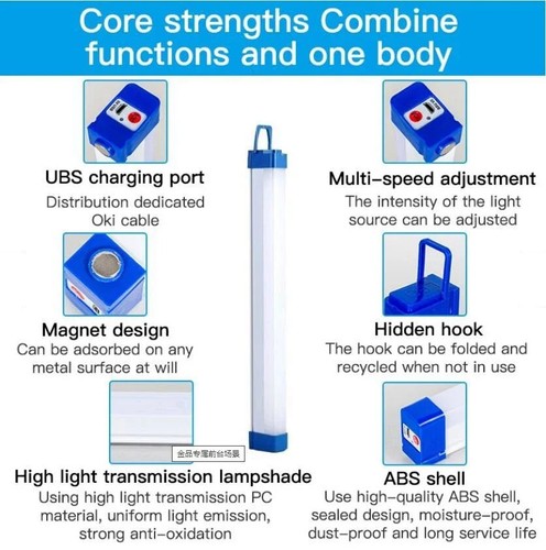 T5 USB Rechargeable Magnetic Emergency Camping Lamp 30W LED Light Tube DC 5V - Picture 4 of 6