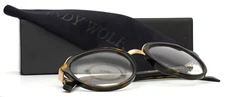 ANDY WOLF Rizzi col.02 Brown Gold Womens Round Full Rim Eyeglasses 51-20-145