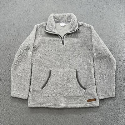 Bass Pro Shops Women’s 1/4 Zip Gray Sherpa Fleece Long Sleeve Jacket Size  Small