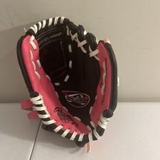 Girls Pink Black Rawlings PL91PB 8" Baseball Softball T-ball Left Hand Glove