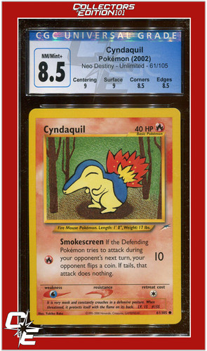 Cyndaquil (Unlimited) graded CGC 8.5 for sale on eBay