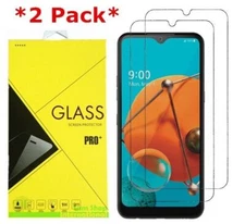 2-Pack Premium Real 9H Tempered Glass Screen Protector Film For LG K51