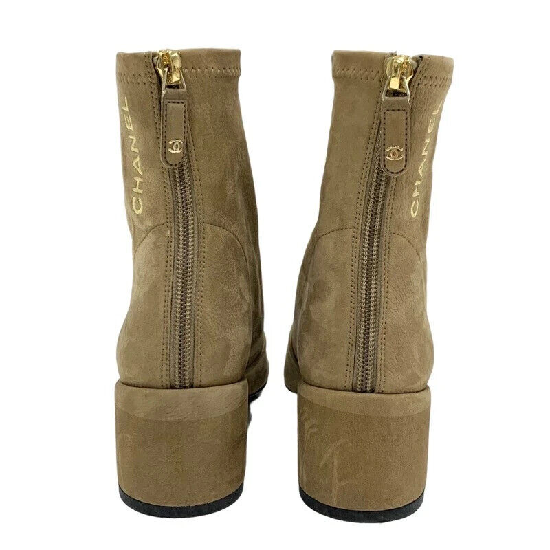 CHANEL G39160 Nubuck Short Boots 36.5 Brown Authentic Women CHANEL G39160 Nubuck Short Boots 36.5 Brown Authentic Women