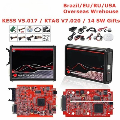 EU V5.017 OBD2 Manager Kit KTAG V7.020 K-tag Metal LED BDM Frame Adapters