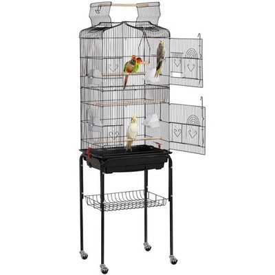 Open Play Top Large Parakeet Small Parrot Bird Cage w/Stand for Budgies Finches