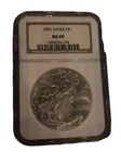 2001 $1 American Silver Eagle NGC MS69 Brown Label