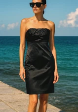 The Limited Little Black Dress Black Satin size 4 Strapless Formal Cocktail Prom