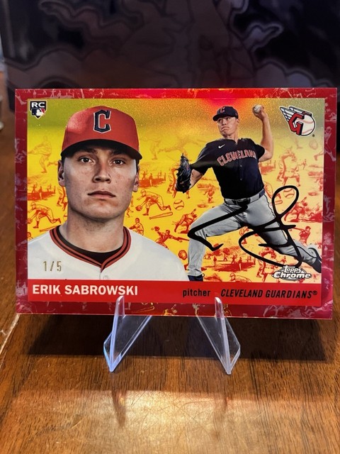 2025 Topps Chrome Platinum - Erik Sabrowski #259 Toile Cream Red Refractor 1/5