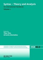 Syntax - Theory And Analysis. Volume 2 Artemis Alexiadou