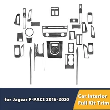 39Pcs Carbon Fiber Stickers Full Interior Kit Trim For Jaguar F-Pace 2016-2020