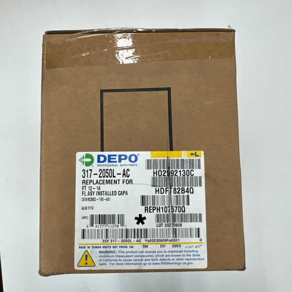 Luz antiniebla Depo 317-2050L-AC, LH, carcasa cromada, lente transparente, certificado Capa Foto 2 de 4
