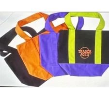 Trader Joes Mini Canvas Tote Bag Set of 4 Halloween Limited Edition