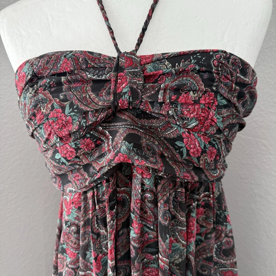 Y2k Vintage TwentyOne Paisley Floral Whimsigoth Maxi Dress Halter Top Medium - Image 2 of 4