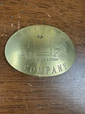 VINTAGE YELLOW CAB COMPANY RELIABLE & EFFICIENT BRASS Oval BADGE/ PIN