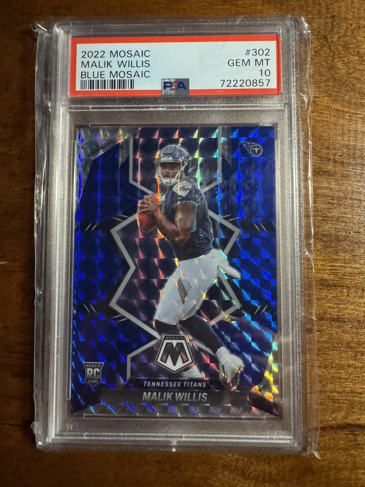 2022 Panini Mosaic Malik Willis #302 Blue Mosaic Prizm Rookie /99 PSA 10 RC