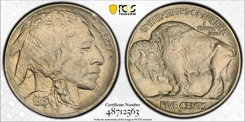 1913-D 5C BUFFALO NICKEL PCGS MS64 Type 2 Gold Shield (DZJ)