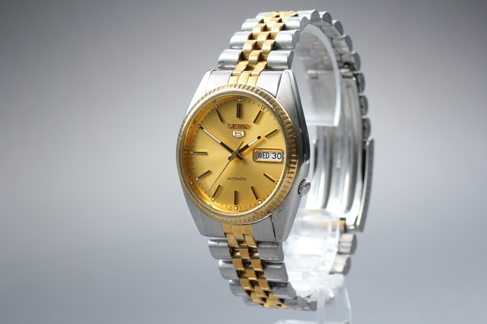 [Near 7S26-0500 Men's 5 Day/Date Automatic Gold Dial MINT] Watch JAPAN Seiko - vintagewatches.pk