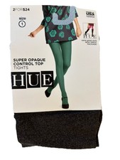 HUE Womens Super Opaque Control Top Tights Size 1 Graphite Heather