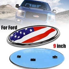 9 Inth For Ford F-250 F-350 Ranger Front Grill Tailgate Badge US Flag Car Emblem