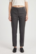 BRUNELLO CUCINELLI WOMEN'S DARK GREY LINEN BLEND TROUSERS MSRP 1860 SIZE 40