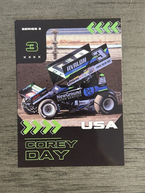 Corey Day World Of Outlaws Racing SprintCar Trading Card Sprint Car USAC NASCAR