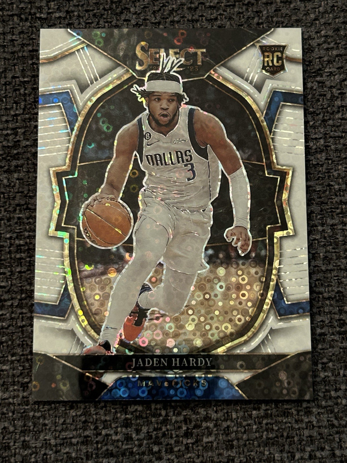 2022-23 Select Jaden Hardy Rookie Concourse White Disco Prizm /75 Mavericks