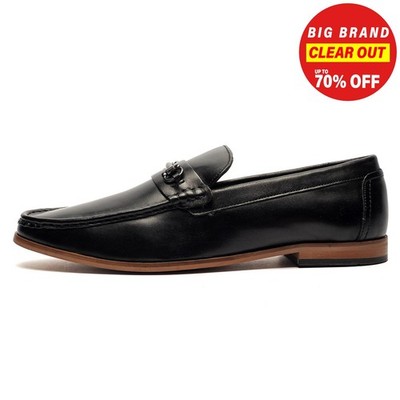 Roamers Burnham Herren Leder Leger Elegant Mode Slipper Smart Schuhe Schwarz