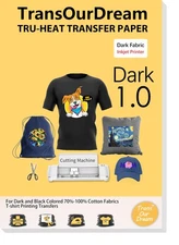 Tru-Iron on Heat Transfer Paper for Dark Fabric (20 Sheets, 8.5x11") T Shirt ...