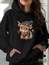 Highland Cow Illustration Hoodie