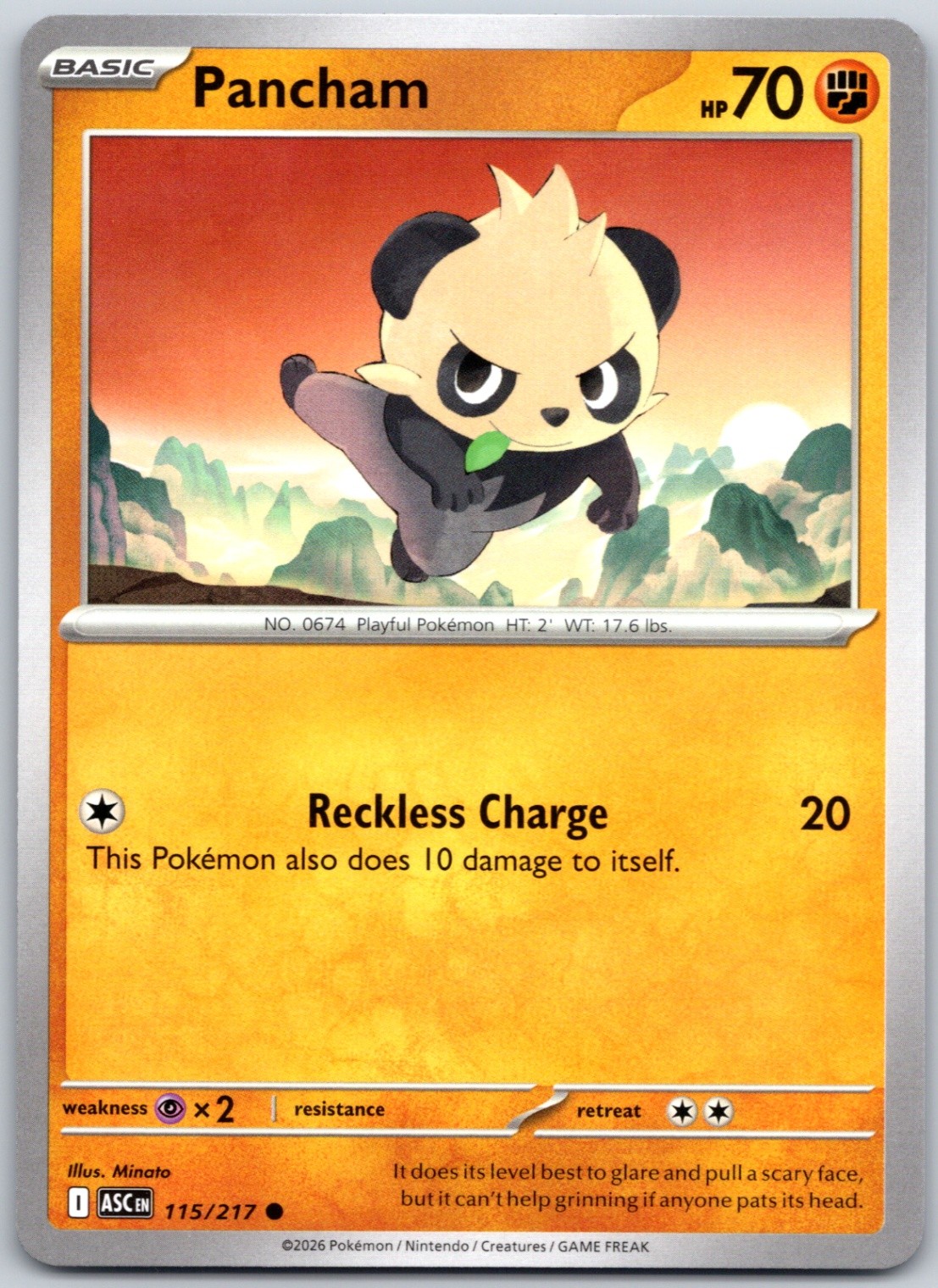 Pancham Normal Common ME: Ascended Heroes 115/217 NM