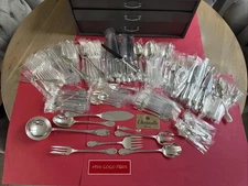 152 Piece Cutlery Set Christofle Marly Silver Plated Very Good Condition Box N 6