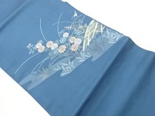 7634455: JAPANESE KIMONO JAPANESE NAGOYA OBI / WOVEN FLOWERS