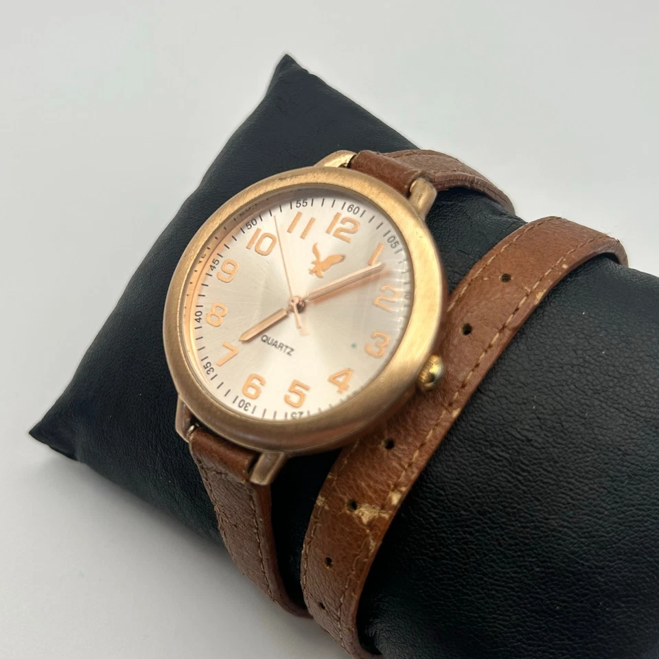 American Eagle Rose Gold Brown Leather Women’s Watch Working New Battery  - Image 3 of 4