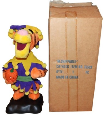 Vintage 1996 Disney Tigger Halloween Jester Telco Animated Tested Lighted