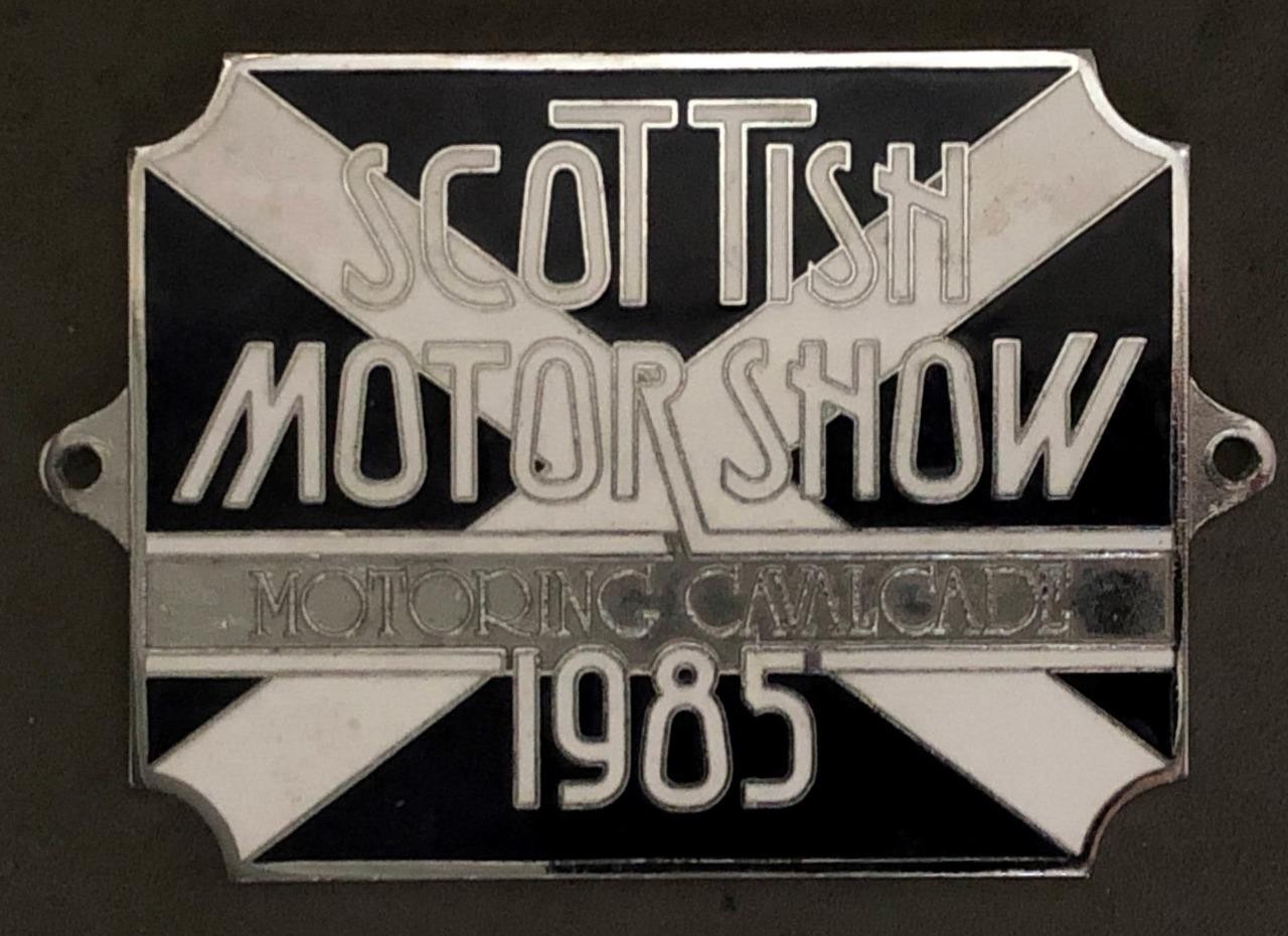 Scottish Motor Show Scotland Motoring Cavalcade 1985 Enamel Car Badge Emblem