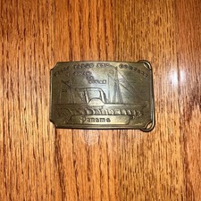 Wells Fargo  Company Ocean to Ocean Panama Vintage Brass Tone Belt Buckle