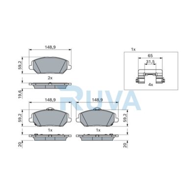 Fits i30 Ceed 1.5 1.0 1.4 1.6 CRDi + Other Models Ruva Front Brake Pads Set