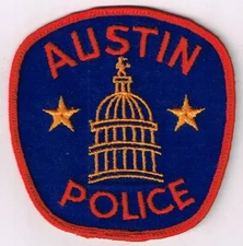 circa 1950-60's old style Austin Police, TX patch/cheesecloth back/capital city
