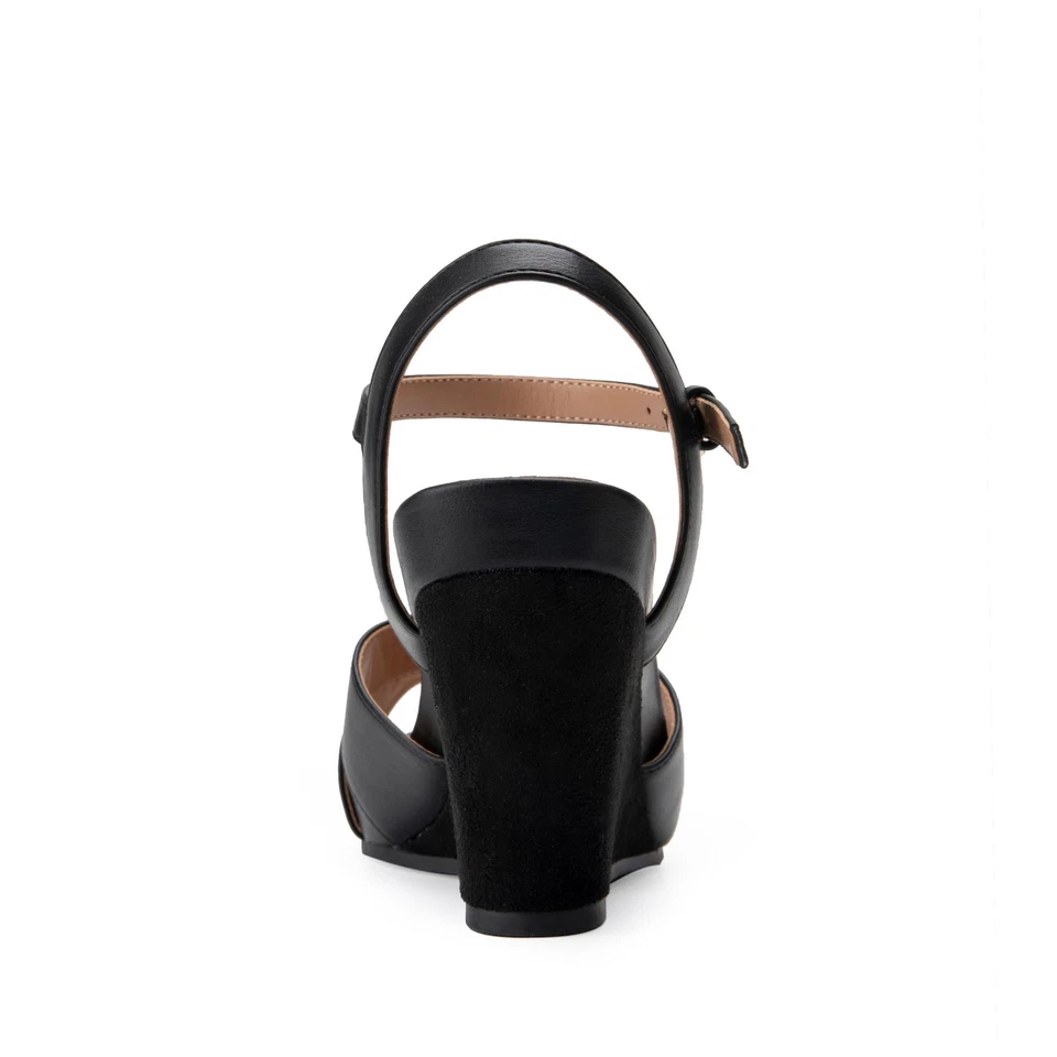 Aerosoles Women's Pastel Wedge Sandal Black Combo, 9.5 Wide - Image 3 of 4