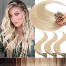 THICK Nano Ring Loop Russian Remy Human Hair Extensions Beads Blonde 150g 100g