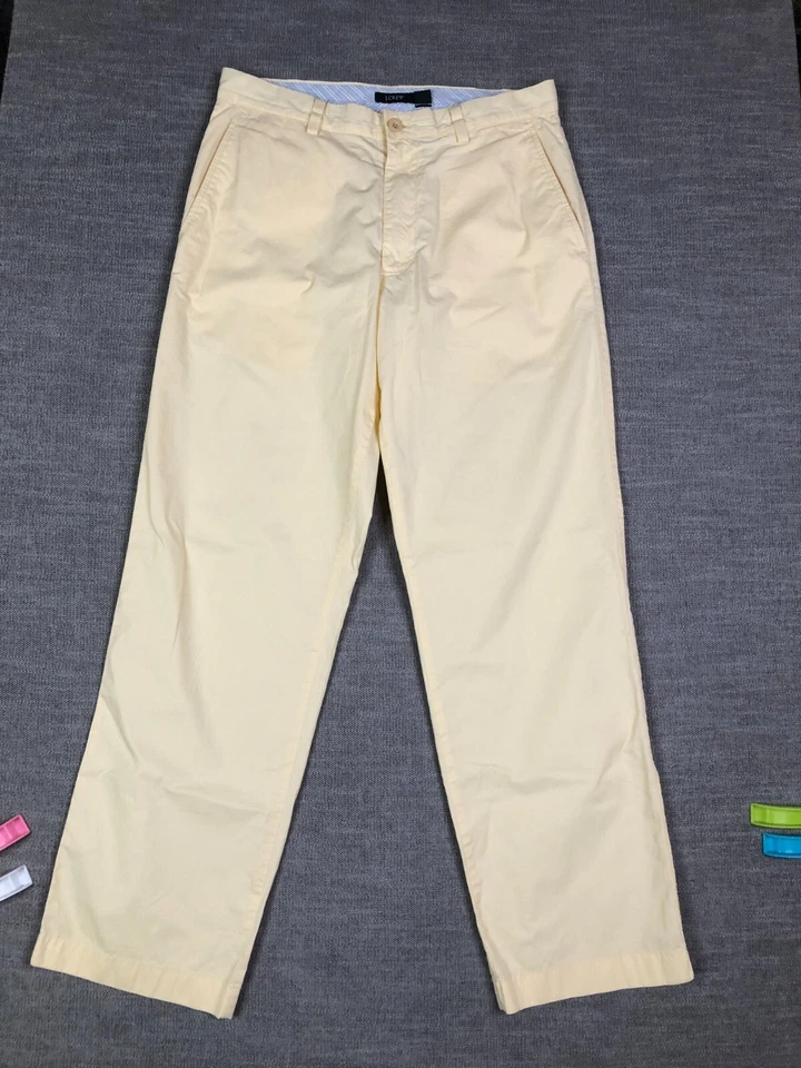 J Crew Pants Mens 32x32 Yellow Chino Relaxed Straight Leg Preppy - Image 2 of 4