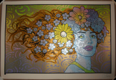 Chuck Sperry Pneuma Screen Print Signed Numbered /300 Art Woman Lady Flowers LTD