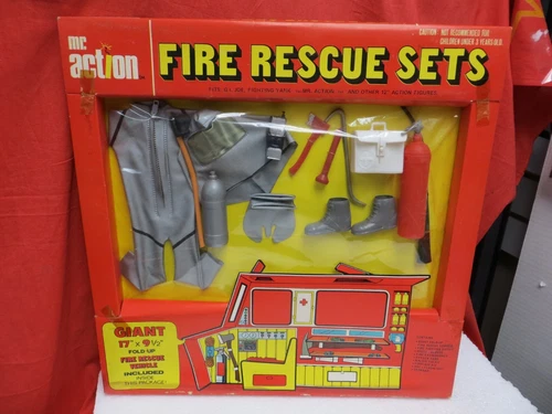 VINTAGE LJN MR. ACTION :  FIRE RESCUE SET :  USE WITH GI JOE, FIGHTING YANK