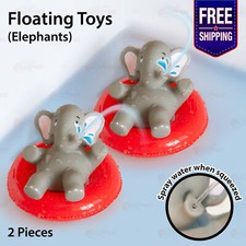 For 3 Years Kid Bath Time Cute Floating Elephant Rubber Toy Swim Ring Gift x 2