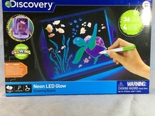 Discovery Neon LED Glow Drawing Board for Drawing or Tracing Built in Stand NEW