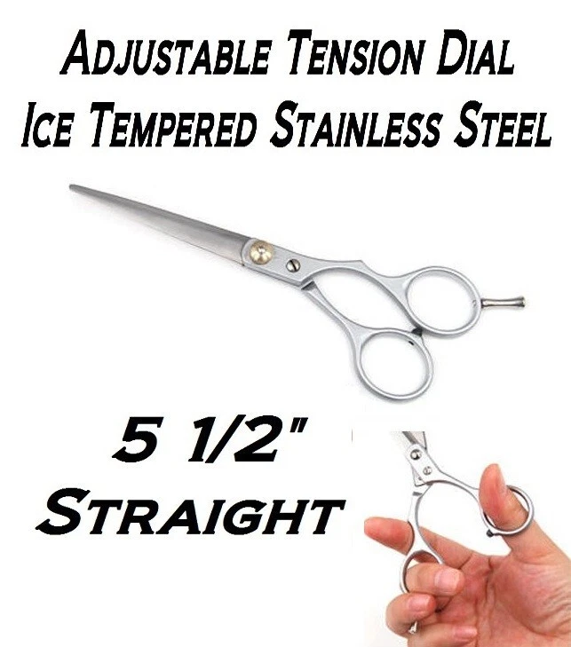 PET DOG CAT Grooming ICE TEMPERED STAINLESS STEEL PRO 5.5" STRAIGHT SHEARS