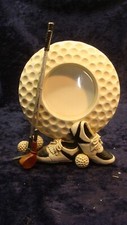 GOLF PICTURE FRAME  Clubs  Balls  Shoes  5.5  x4.5   VGC
