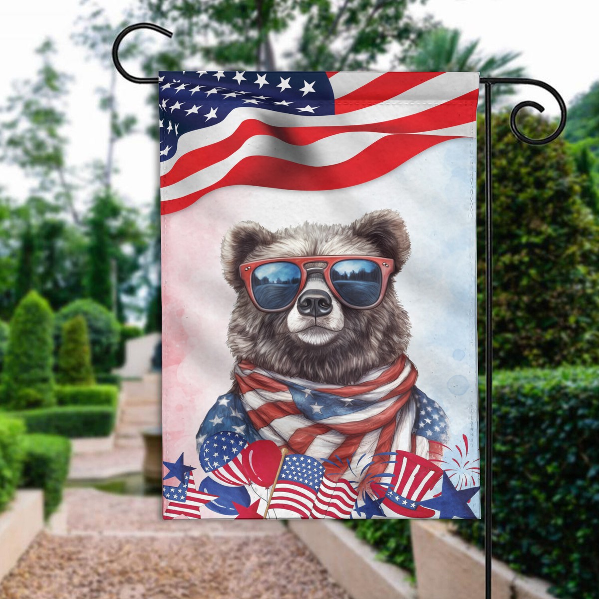 Gartenflagge "Welcome 4th Of July" Mit Hundepfoten-Muster, 32 X 46 Cm - Patriotische Deko Für Unabhängigkeitstag & Sommer