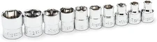 GEARWRENCH 81395 10 Piece 1/4" Drive 6 Point SAE Stubby Socket Set -